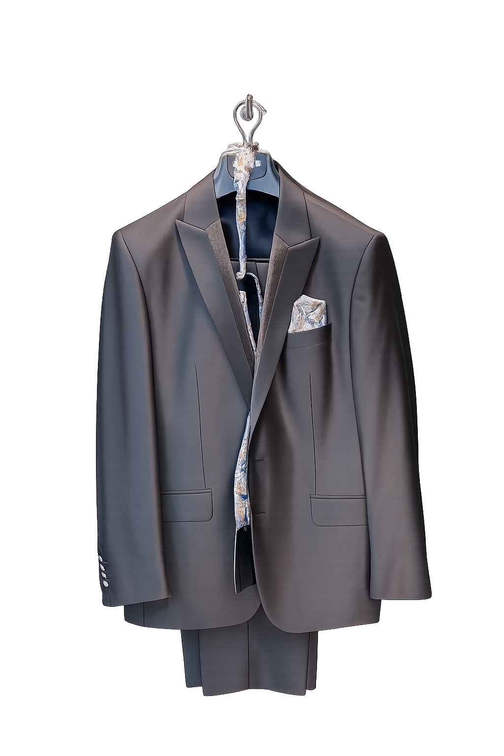 Costume Gris Anthracite Paisley