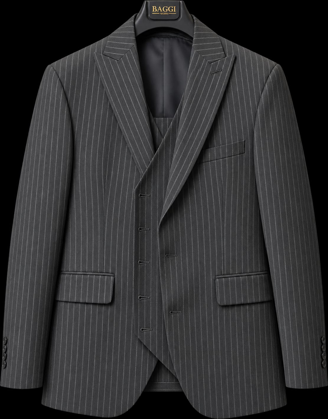 Costume Gris Rayures 3 Pièces